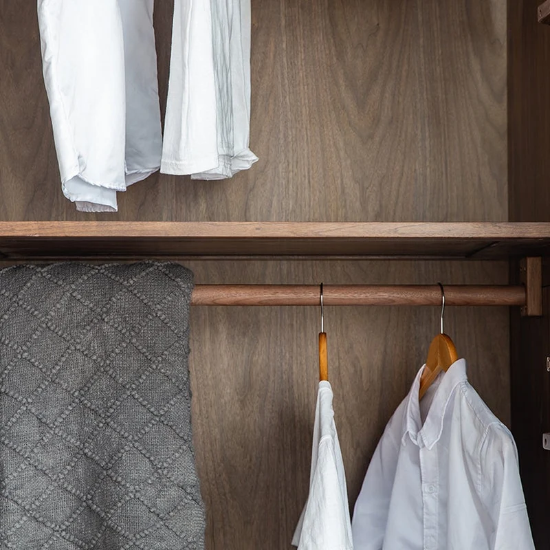 Sable 4-Door Black Walnut Wood Wardrobe