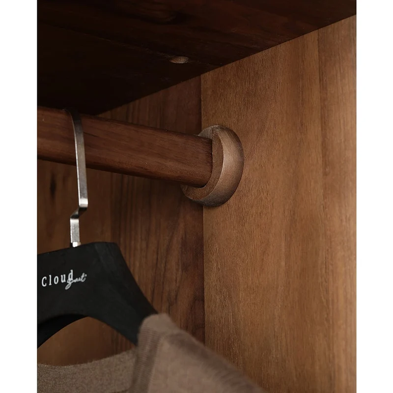 Venture Extendable Shelves Black Walnut Wood Wardrobe