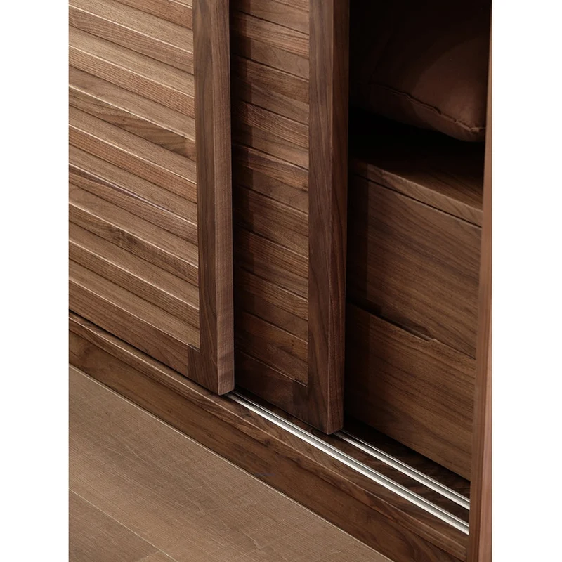 Venture Extendable Shelves Black Walnut Wood Wardrobe