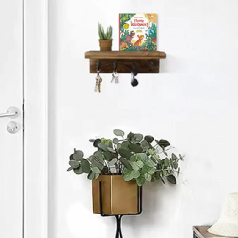 Porte clé mural en bois avec étagère – Organisez votre entrée avec élégance | CleariaHome Entry