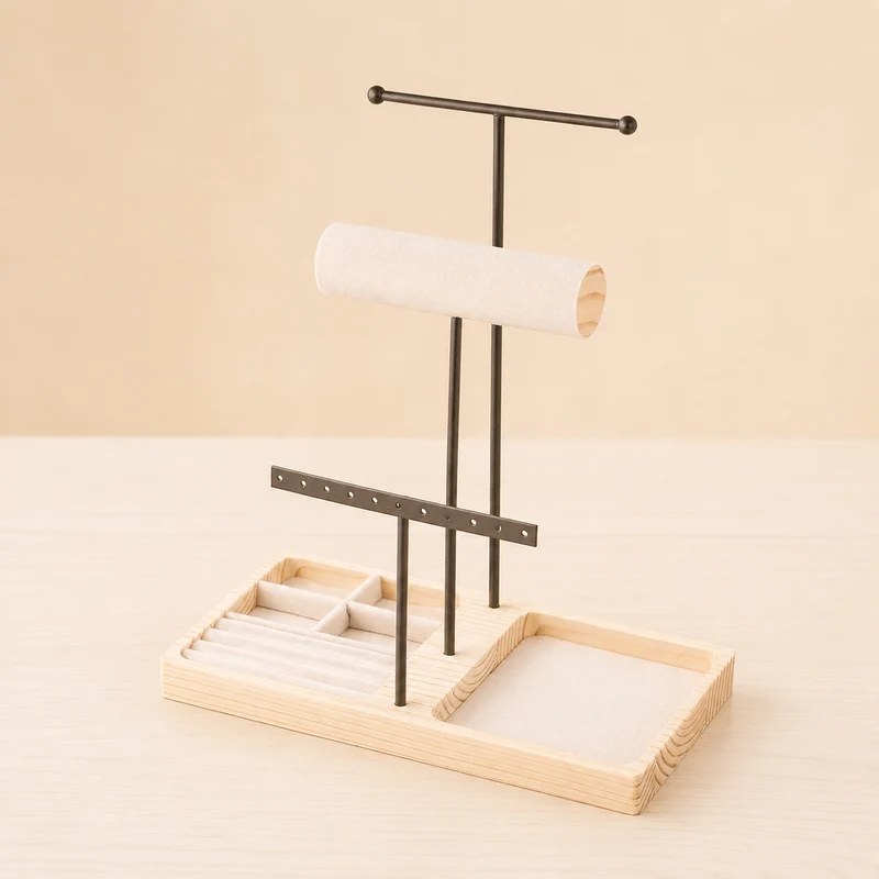 Porte bijoux en bois et métal pour organiser vos bijoux avec élégance – CleariaHome Liora
