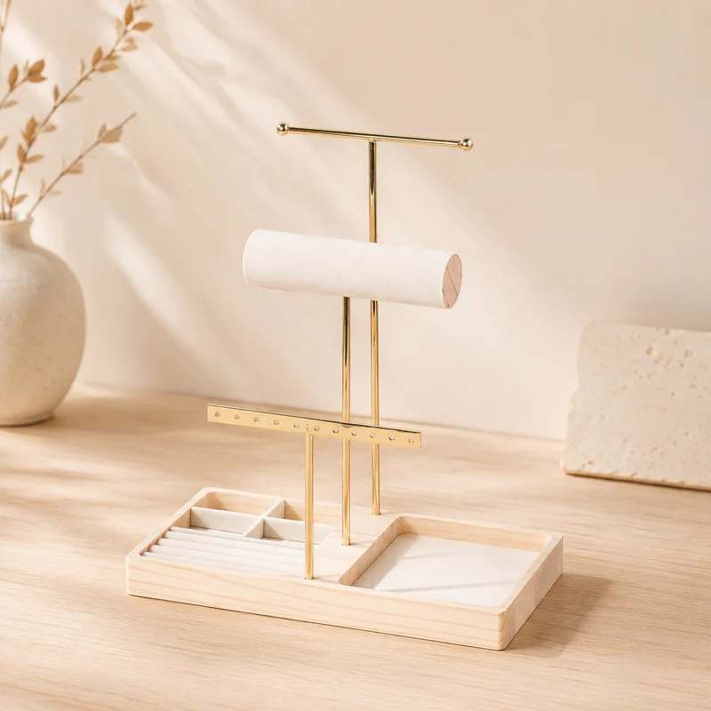 Porte bijoux en bois et métal pour organiser vos bijoux avec élégance – CleariaHome Liora