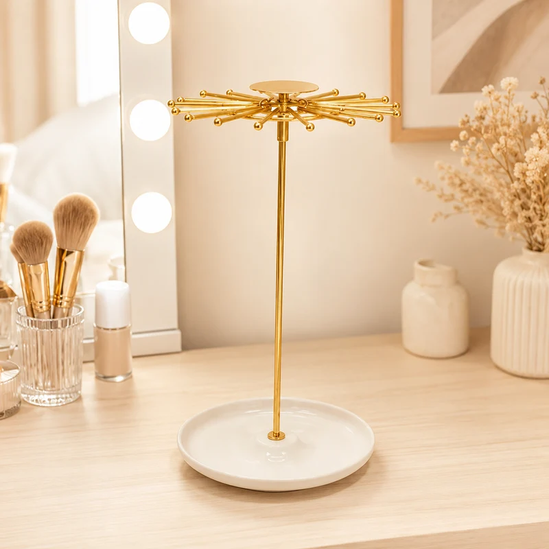 Porte bijoux élégant avec base en marbre – CleariaHome Aurelia