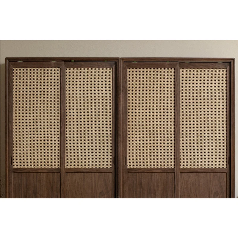 Warm Stylish Solid Walnut Wood Wardrobe
