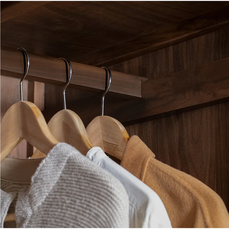 Warm Stylish Solid Walnut Wood Wardrobe