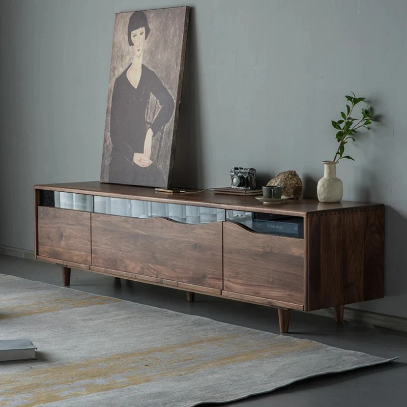 Fable Solid Walnut Wood Mountain Design TV Stand