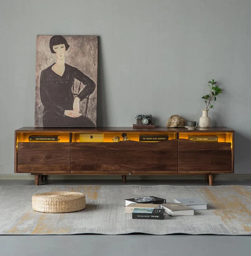 Fable Solid Walnut Wood Mountain Design TV Stand