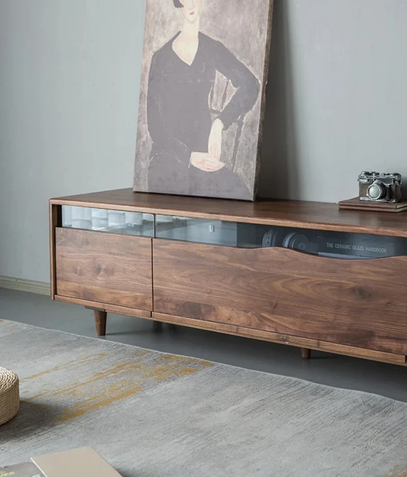 Fable Solid Walnut Wood Mountain Design TV Stand