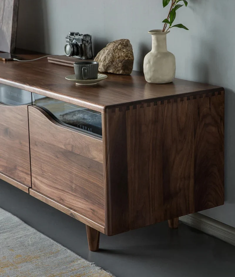 Fable Solid Walnut Wood Mountain Design TV Stand