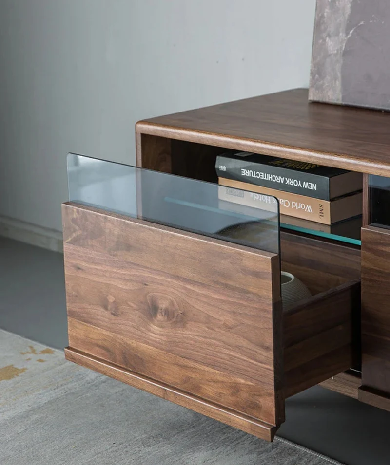 Fable Solid Walnut Wood Mountain Design TV Stand