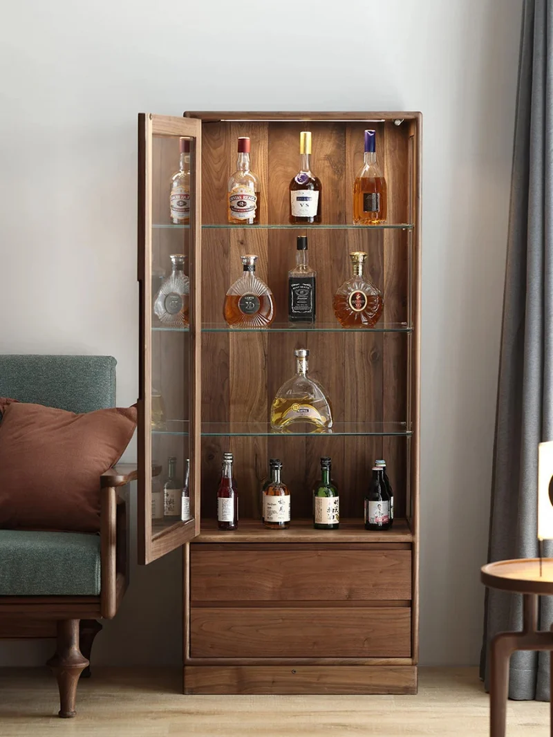 Eclipse Dark Walnut Wood Wine and Drink Cabinet