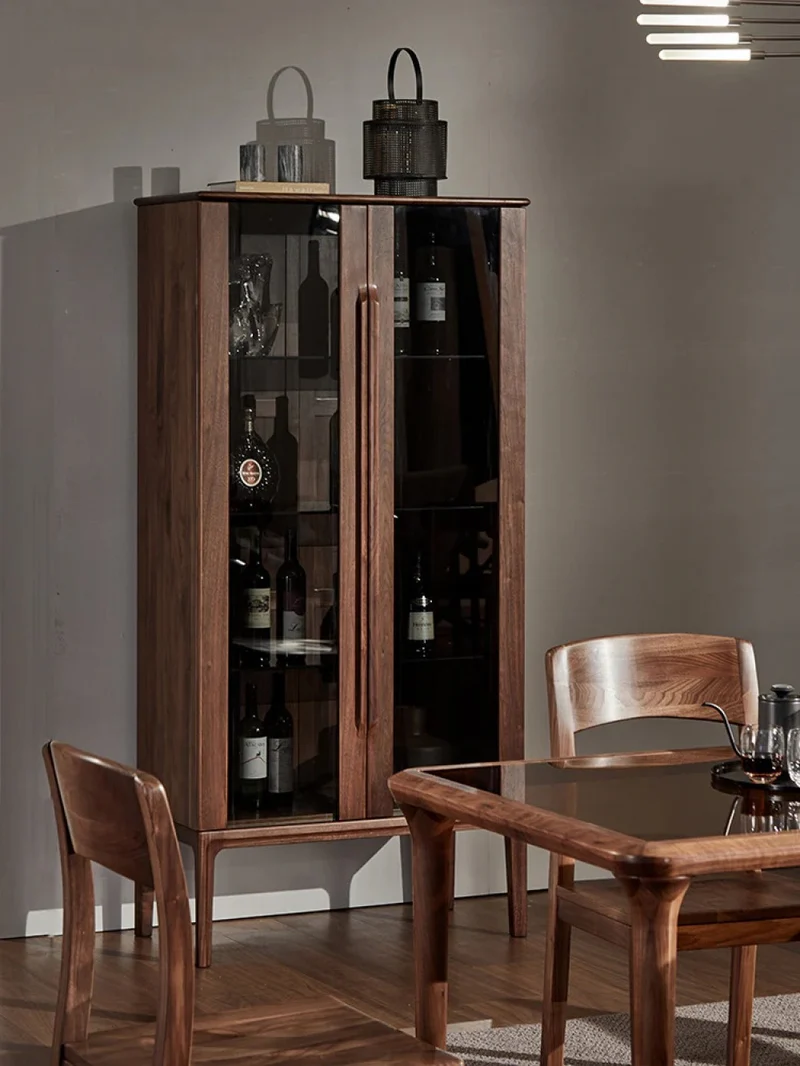 Momentum Solid Walnut Wood Wine Bar Cabinet