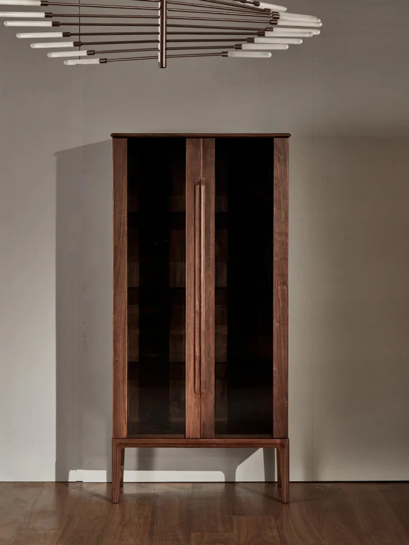 Momentum Solid Walnut Wood Wine Bar Cabinet