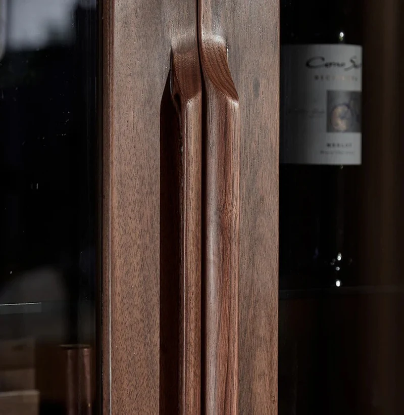 Momentum Solid Walnut Wood Wine Bar Cabinet