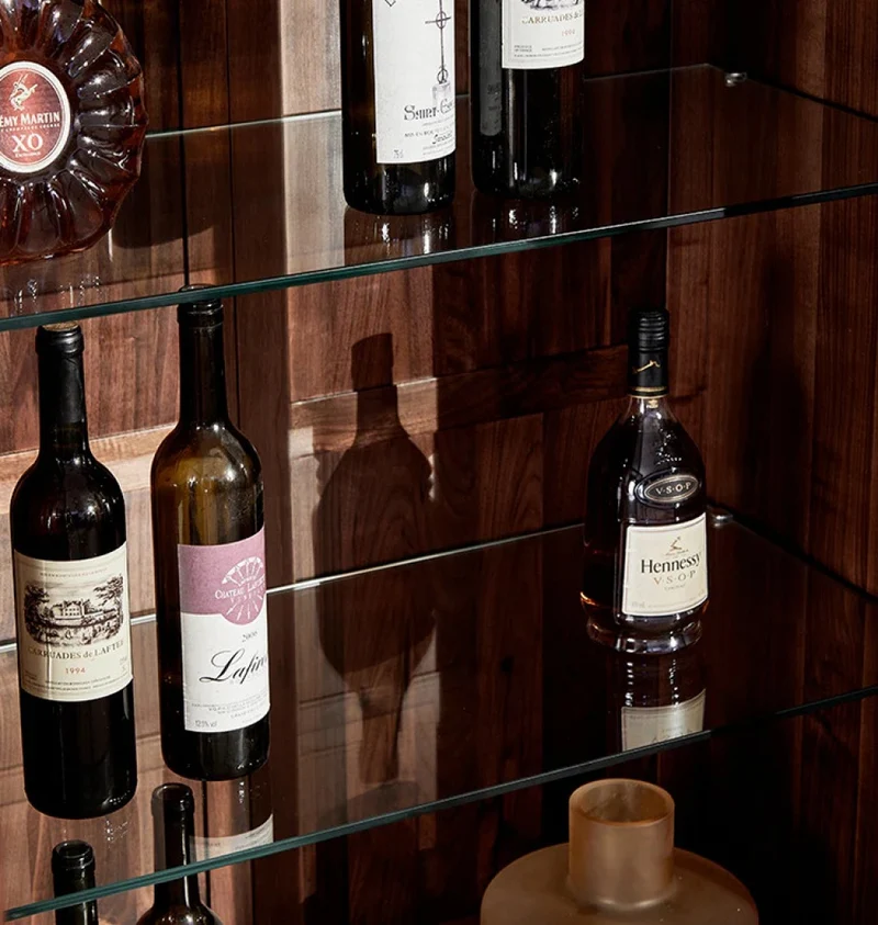Momentum Solid Walnut Wood Wine Bar Cabinet