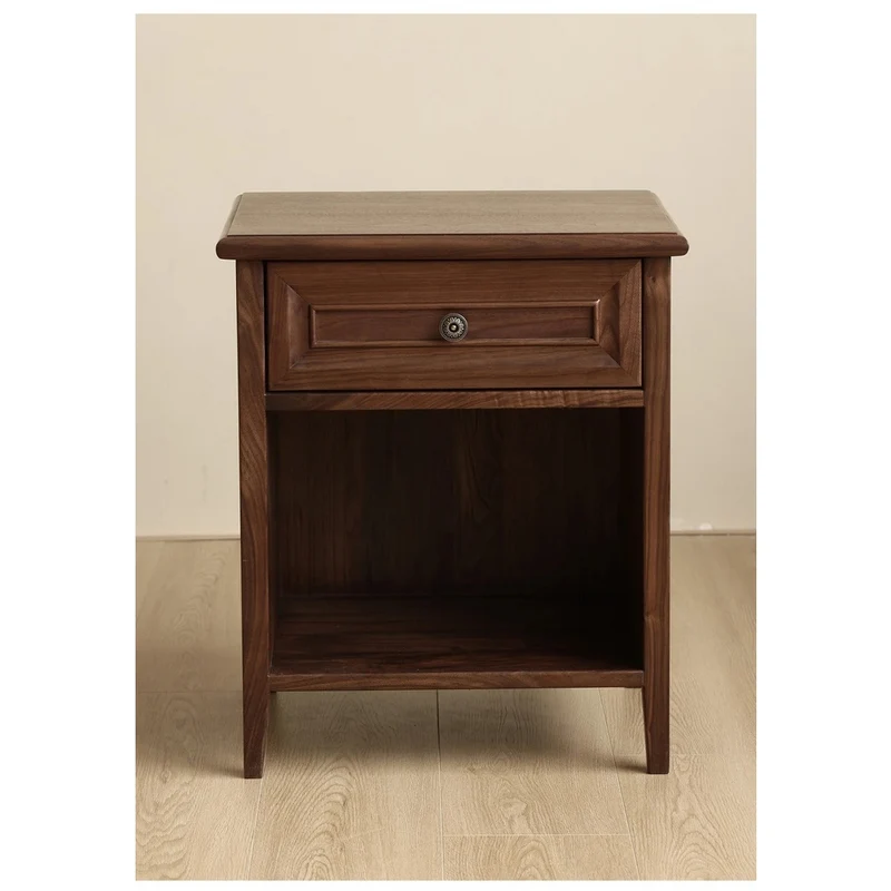 American Style Walnut Wood Bedside Table