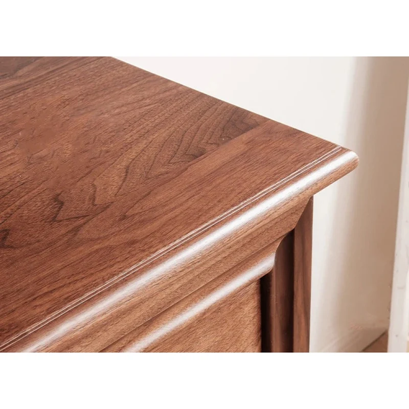 Kinetic Fully Assembled 3-Drawer Solid Walnut Wood Nightstand
