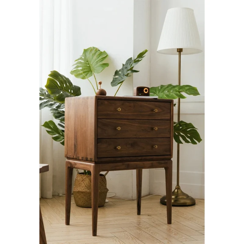 Arcadia Solid Walnut Wood Bedside Table