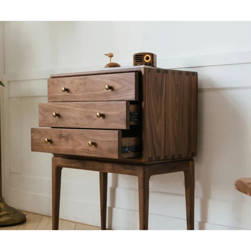 Arcadia Solid Walnut Wood Bedside Table