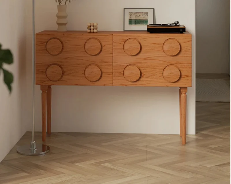 Nexus Eight Circle Point Design Cherry Wood Console Table