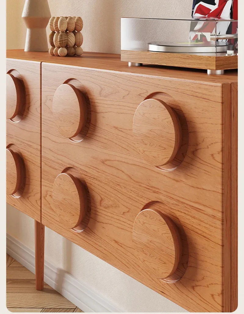 Nexus Eight Circle Point Design Cherry Wood Console Table