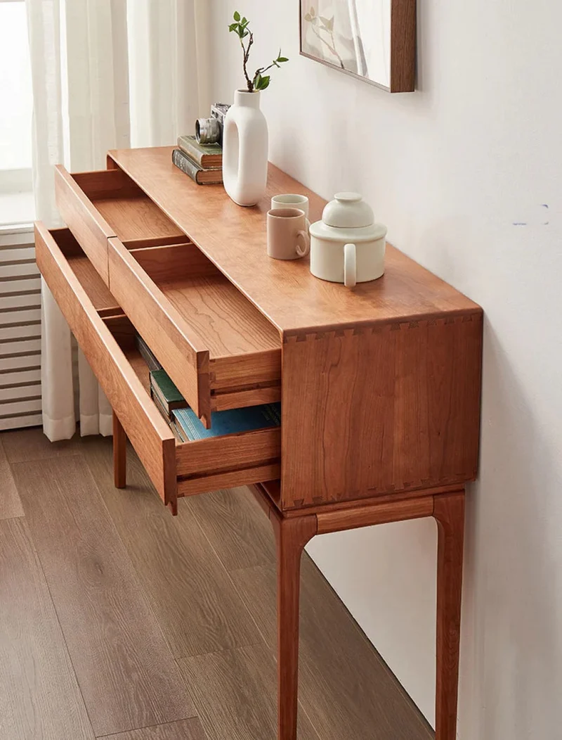 Oasis Antique 4 Drawers Solid Cherry Wood Console Table