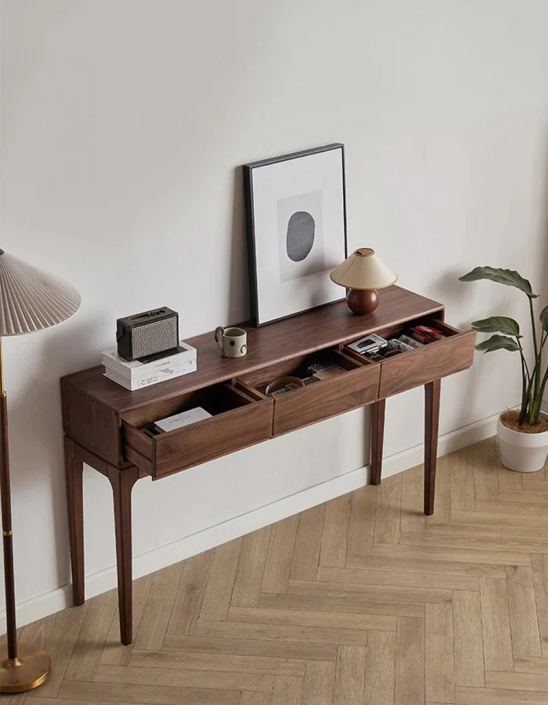 Cypress Entryway Solid Walnut Wood Console Table