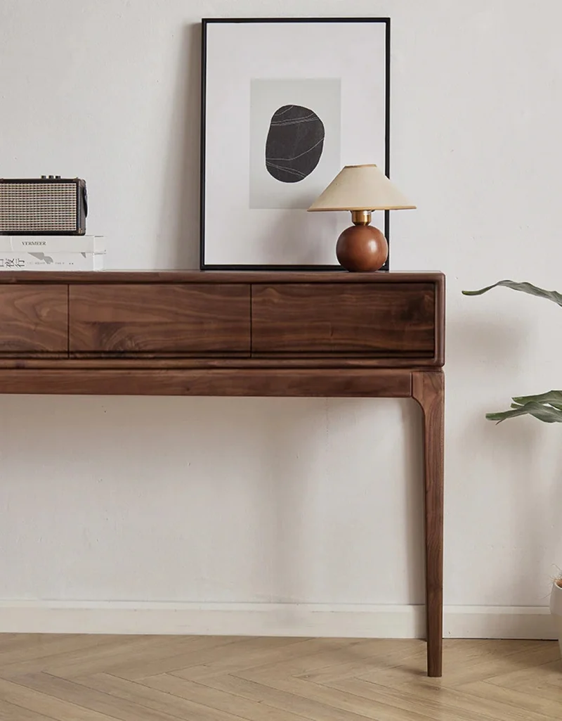 Cypress Entryway Solid Walnut Wood Console Table