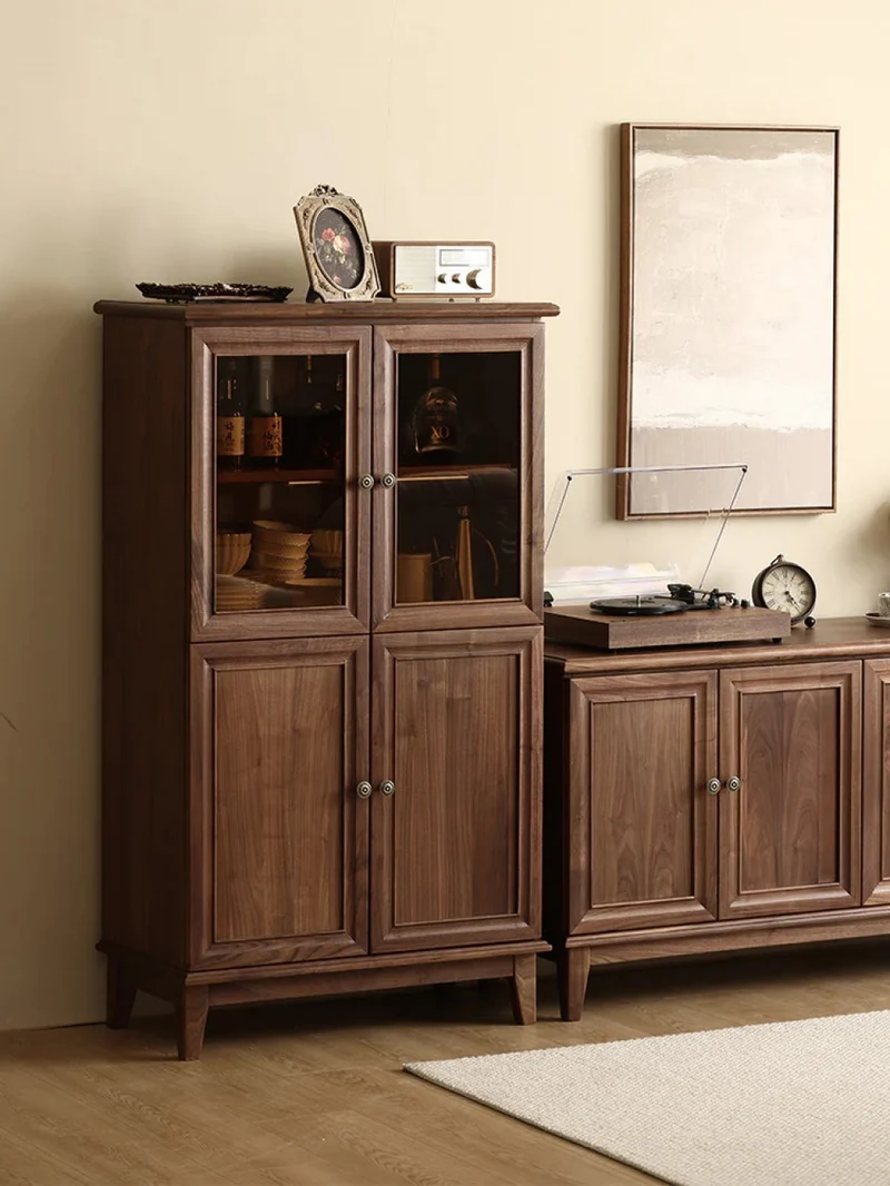 Exemplar Black Walnut Wood Display and Wine Storage Cupboard