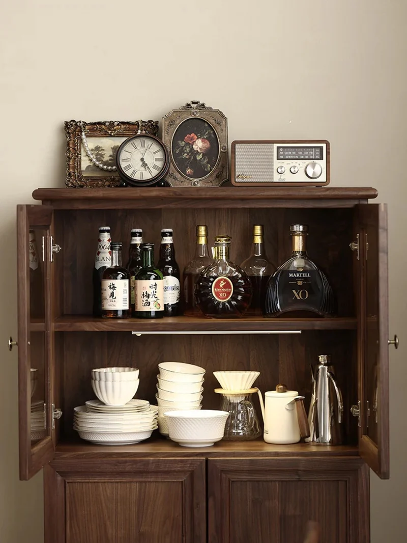Exemplar Black Walnut Wood Display and Wine Storage Cupboard