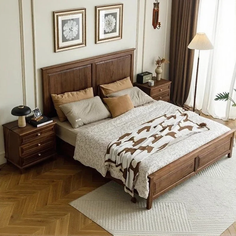 Wanderlust Classic Style Solid Black Walnut Wood Bed