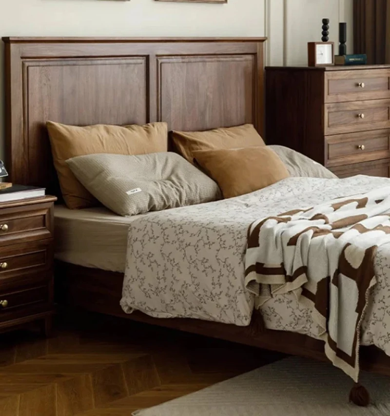Wanderlust Classic Style Solid Black Walnut Wood Bed