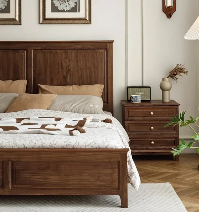 Wanderlust Classic Style Solid Black Walnut Wood Bed