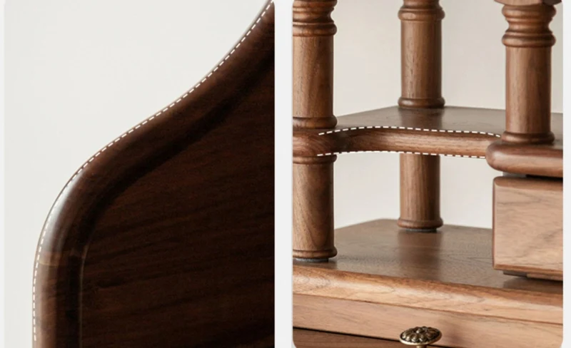 Nebula Vintage Walnut Wood Roll Top Desk