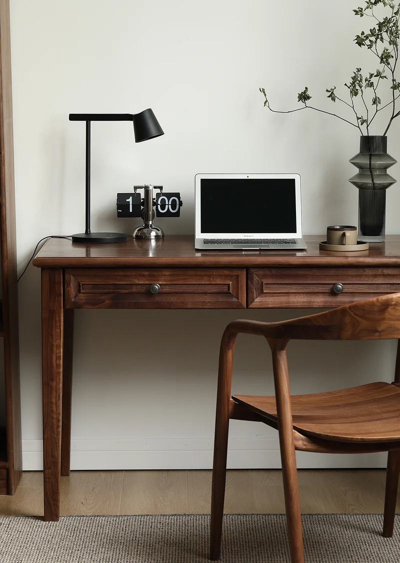 Mid Century Classic American Solid Walnut Wood Desk