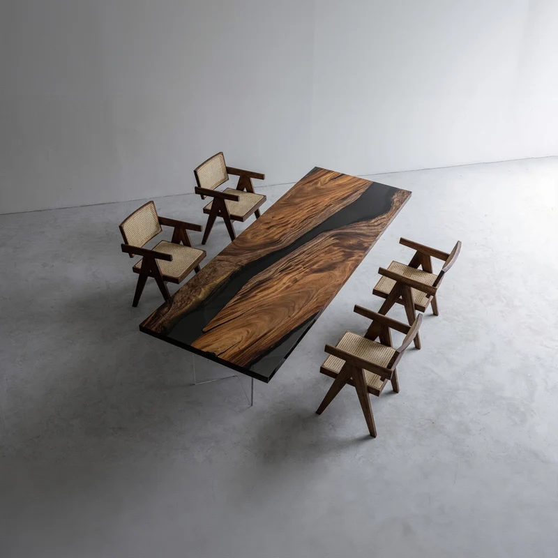 Elevate Black Walnut Color Stained Epoxy Resin Table