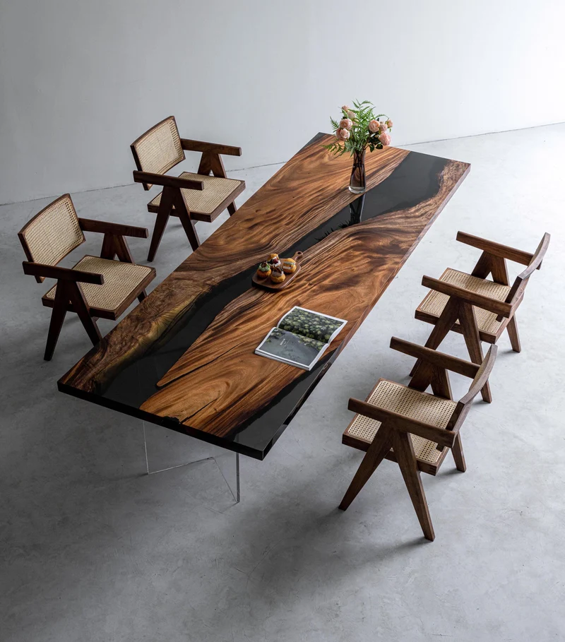 Elevate Black Walnut Color Stained Epoxy Resin Table
