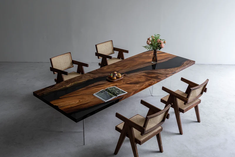 Elevate Black Walnut Color Stained Epoxy Resin Table
