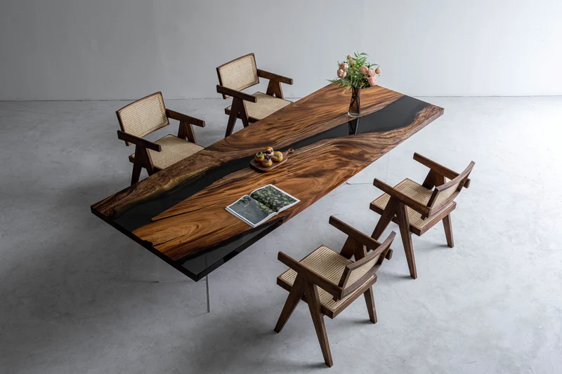 Elevate Black Walnut Color Stained Epoxy Resin Table