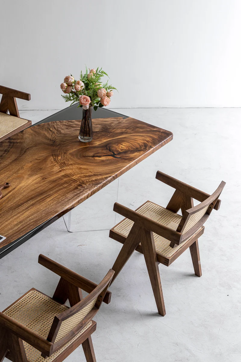 Luxe South American Walnut Wood Epoxy Resin Table