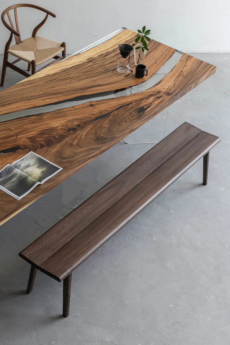 Dreamy Walnut Wood River Epoxy Resin Table