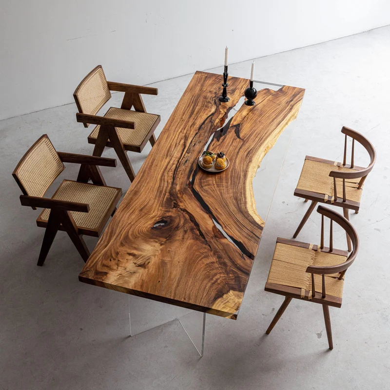 Forest Stream Solid Wood Epoxy Resin Table