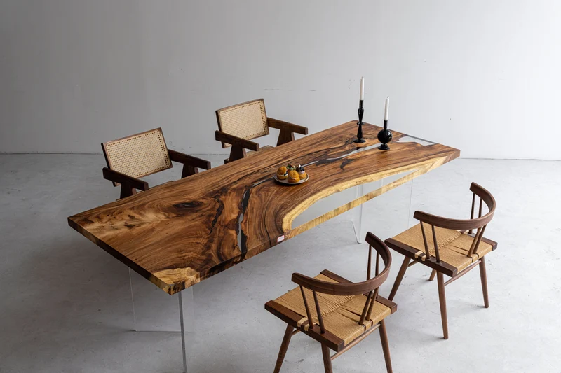 Forest Stream Solid Wood Epoxy Resin Table