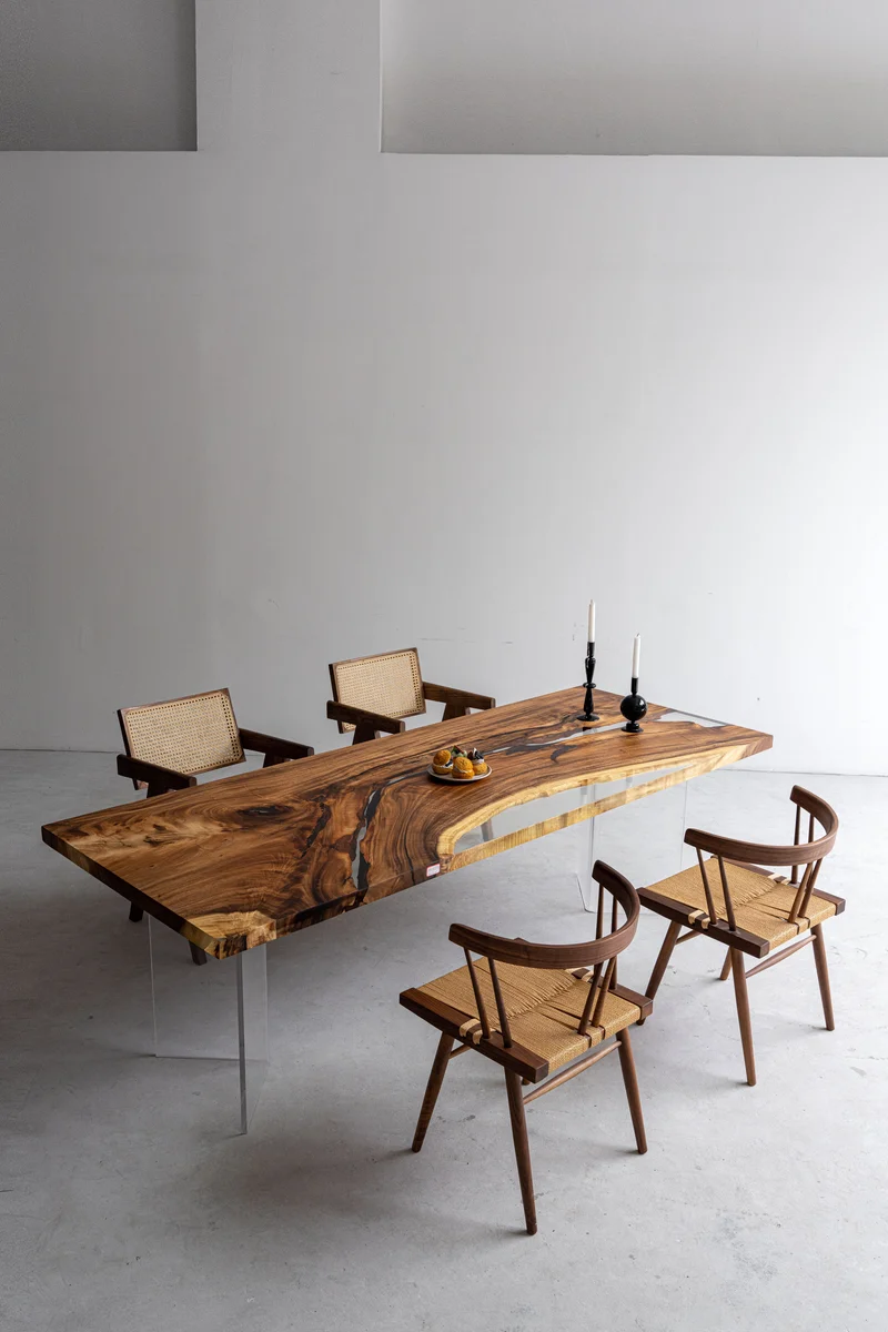 Forest Stream Solid Wood Epoxy Resin Table