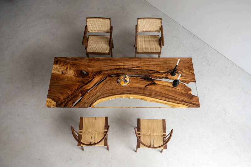 Forest Stream Solid Wood Epoxy Resin Table