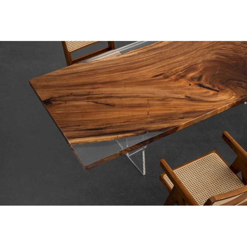 Nature's Canvas Walnut Wood Resin Table