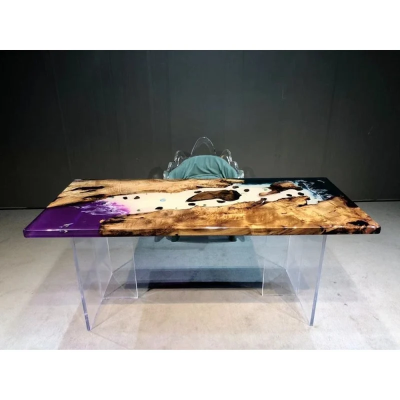 Purple Starlit Walnut Epoxy Resin Table