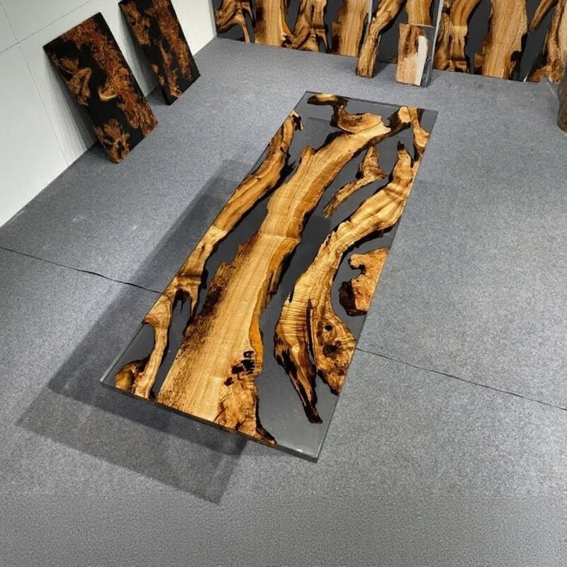 Magic Solid Wood Irregular Epoxy Resin Table