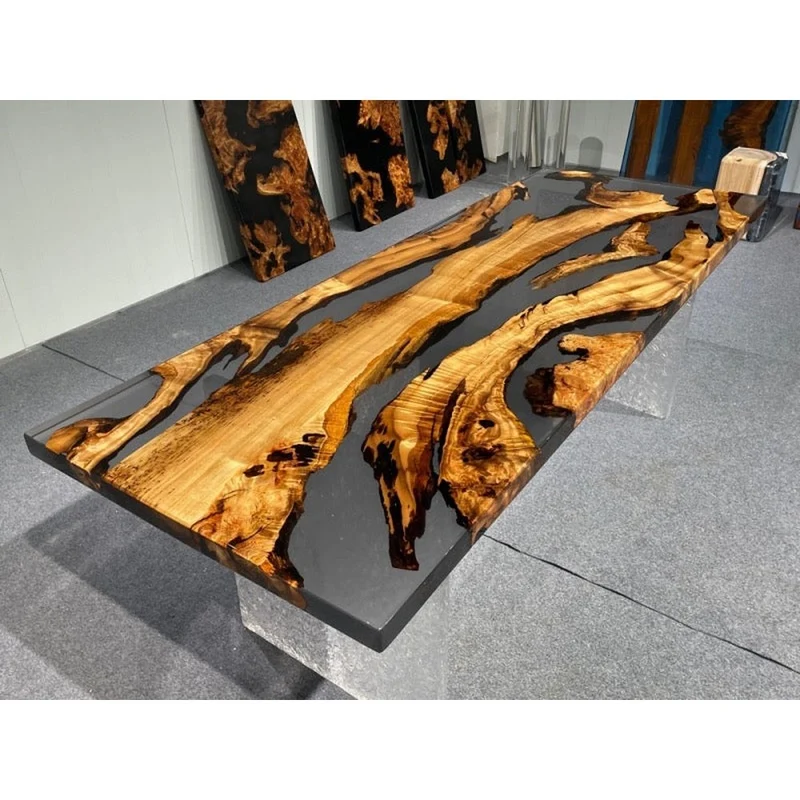 Magic Solid Wood Irregular Epoxy Resin Table