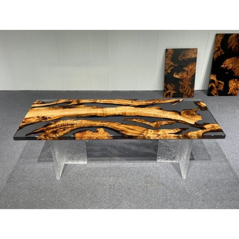 Magic Solid Wood Irregular Epoxy Resin Table